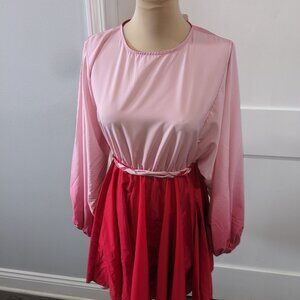 New Connection Made in Italy Dress with multi pinks and braided belt One Sz.